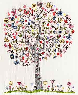 Love Tree Cross Stitch Kit By Bothy Threads