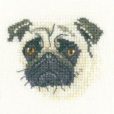 Pug Cross Stitch Kit by Heritage Crafts
