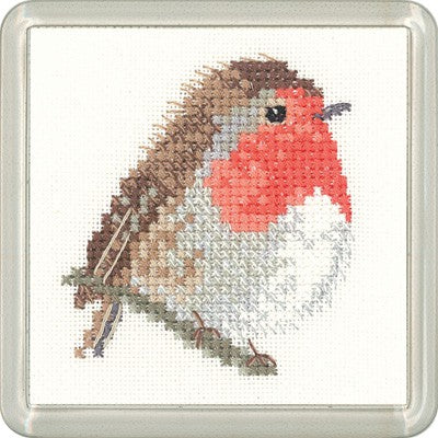 Robin Cross Stitch Coaster Kit by Heritage Crafts