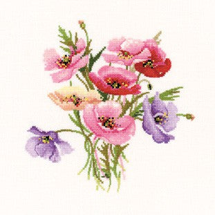 Poppy Posy Cross Stitch Kit by Heritage Crafts