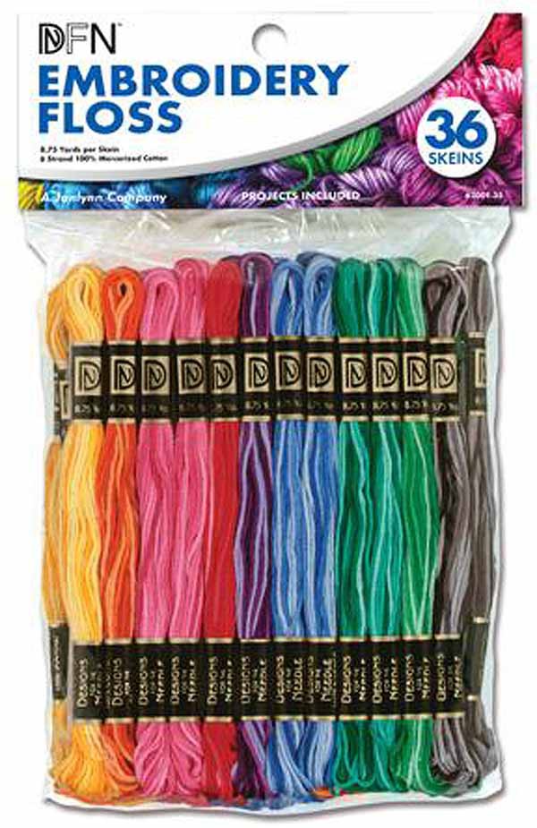 Variegated Colours Stranded Cotton Floss Pack by Janlynn