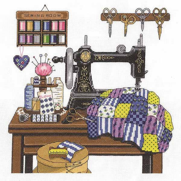 Antique Sewing Room Cross Stitch Kit by Janlynn