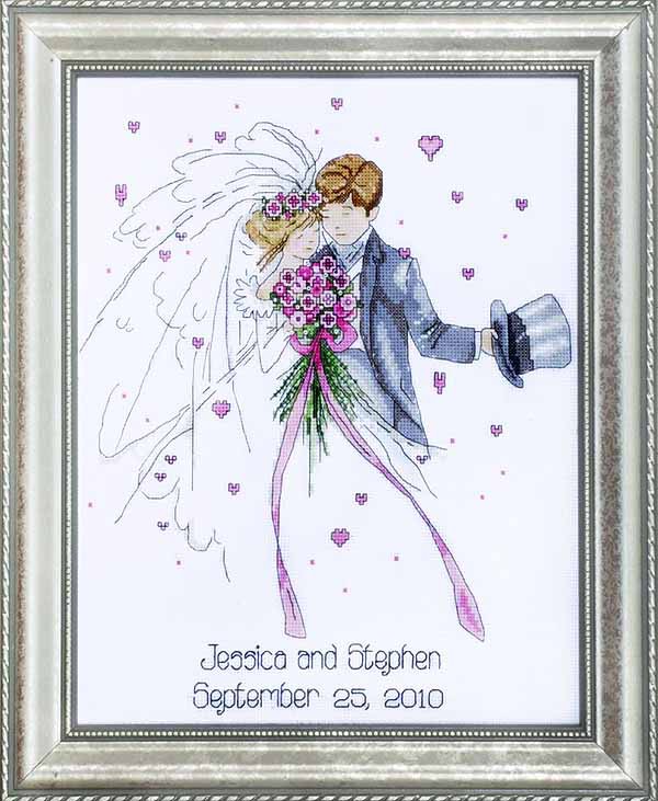 Wedding Couple Wedding Sampler Cross Stitch Kit by Design Works