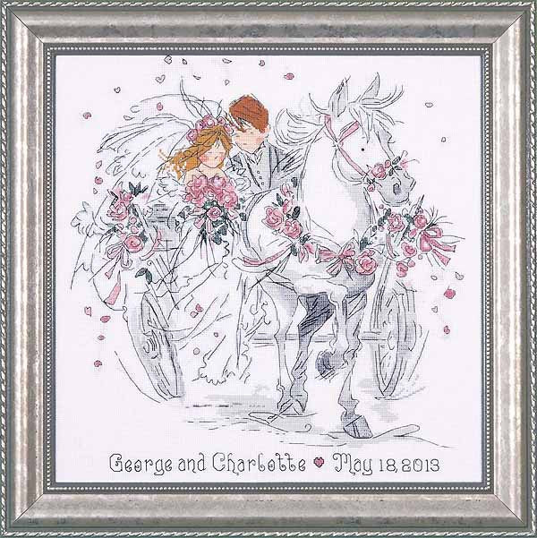 Wedding Carriage Wedding Sampler Cross Stitch Kit by Design Works