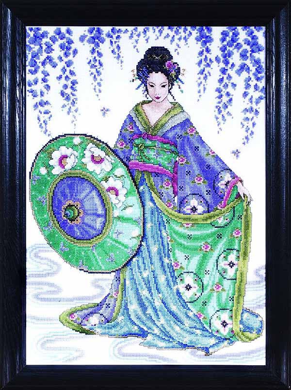 Blue Geisha Cross Stitch Kit by Design Works
