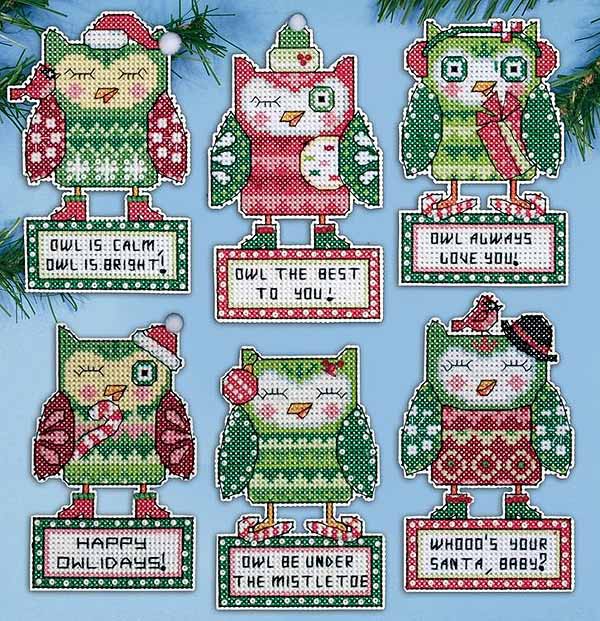 Happy Owlidays Cross Stitch Kit by Design Works