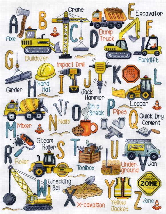 Construction ABC Cross Stitch Kit by Design Works