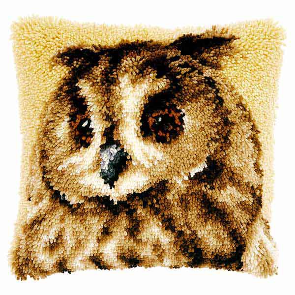 Brown Owl Latch Hook Cushion Kit By Vervaco