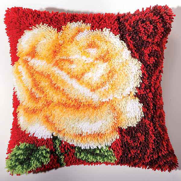 Rose Latch Hook Cushion Kit By Vervaco