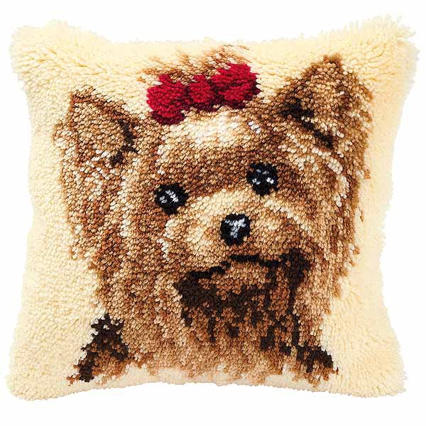 Yorkshire Terrier Latch Hook Cushion Kit By Vervaco