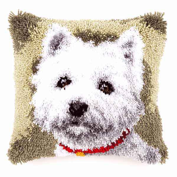 Westie Latch Hook Cushion Kit By Vervaco