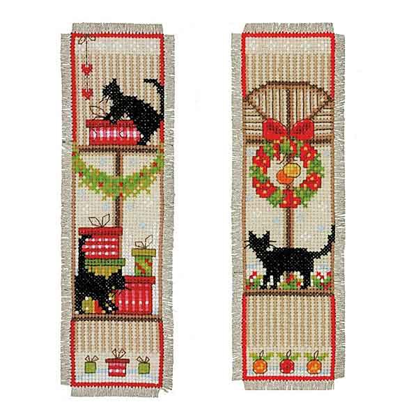 Christmas Cats Bookmark Cross Stitch Kit By Vervaco