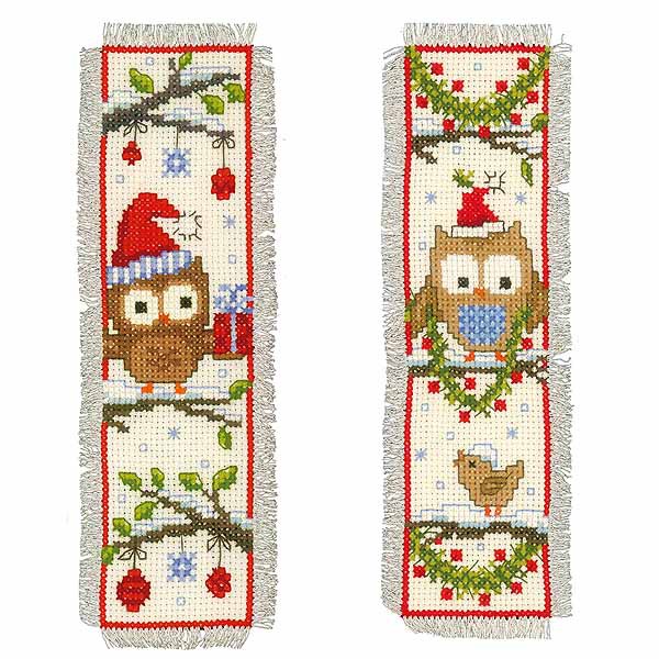 Christmas Owls Bookmark Cross Stitch Kit By Vervaco