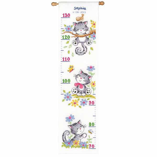 Kitten Height Chart Cross Stitch Kit By Vervaco