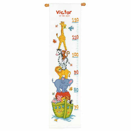 Noahs Ark Height Chart Cross Stitch Kit By Vervaco