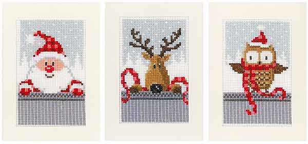 Christmas Buddies Cross Stitch Christmas Card Kit By Vervaco