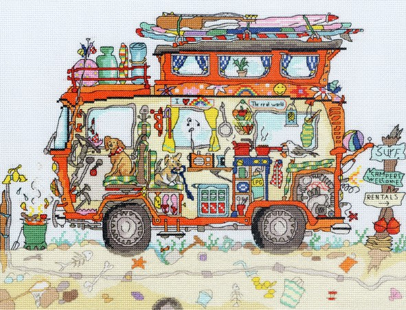 Cut Thru Camper Van Cross Stitch Kit By Bothy Threads