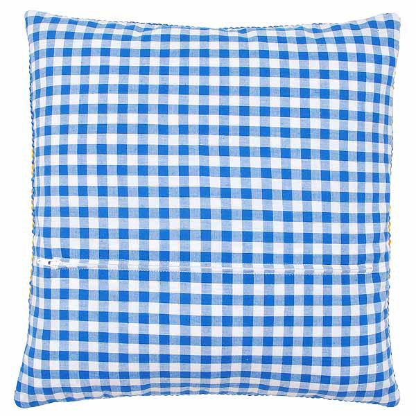 Blue Gingham Cushion Back Finishing Kit by Vervaco (45 x 45cm)