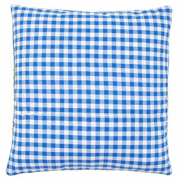 Blue Gingham Cushion Back Finishing Kit by Vervaco (45 x 45cm)