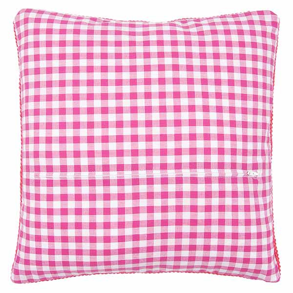 Pink Gingham Cushion Back Finishing Kit by Vervaco (45 x 45cm)