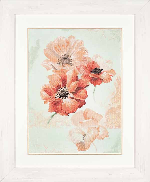 Sky Anemone Cross Stitch Kit By Lanarte