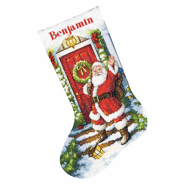 Welcome Santa Christmas Stocking Cross Stitch Kit by Dimensions