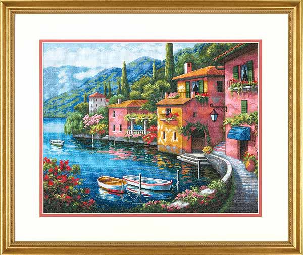 Lakeside Village Cross Stitch Kit by Dimensions