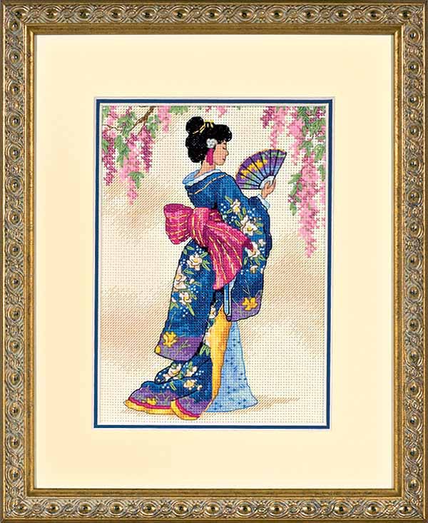 Elegant Geisha Cross Stitch Kit by Dimensions