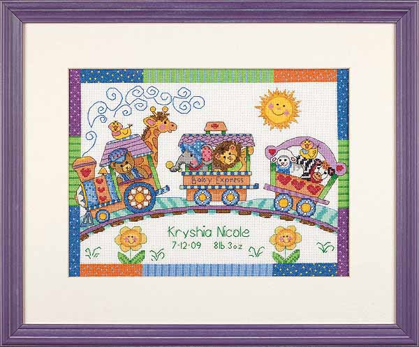 Baby Express Birth Sampler Cross Stitch Kit by Dimensions