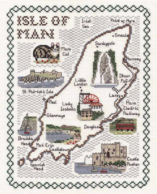 Isle of Man Map Cross Stitch Kit by Classic Embroidery