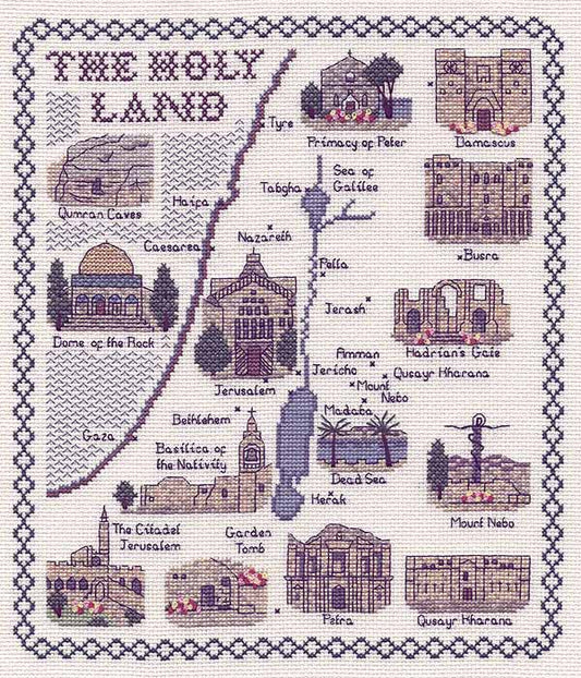 The Holy Land Map Cross Stitch Kit by Classic Embroidery