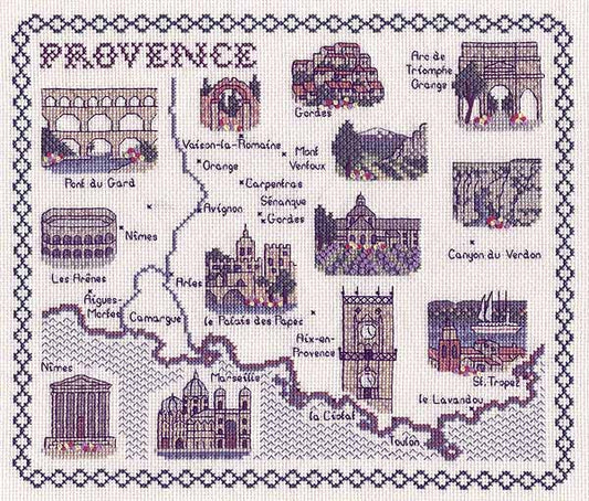 Provence Map Cross Stitch Kit by Classic Embroidery