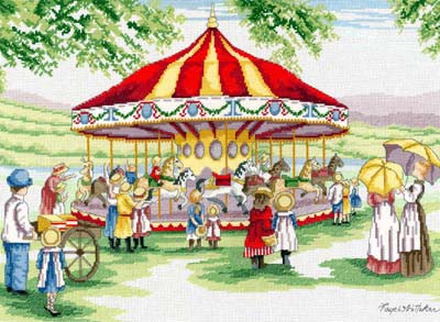 Countryside Carousel All Our Yesterdays Cross Stitch Kit by Faye Whittaker