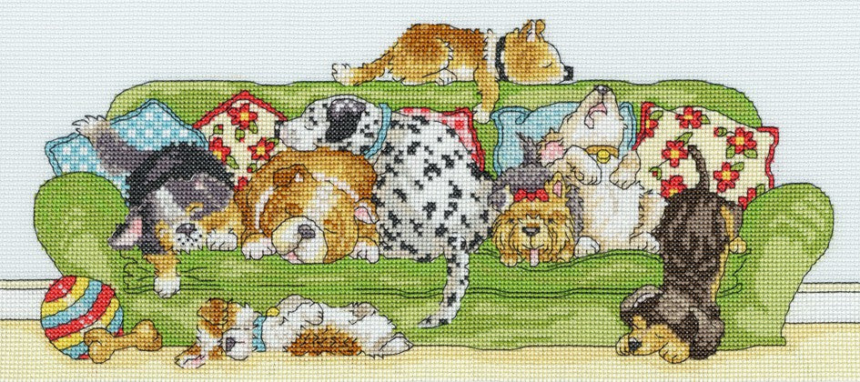 Lazy Dogs Cross Stitch Kit By Bothy Threads