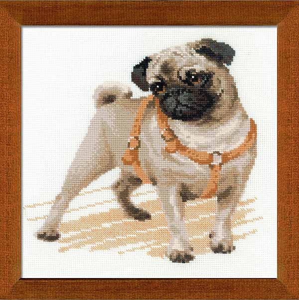 Pug Cross Stitch Kit By RIOLIS