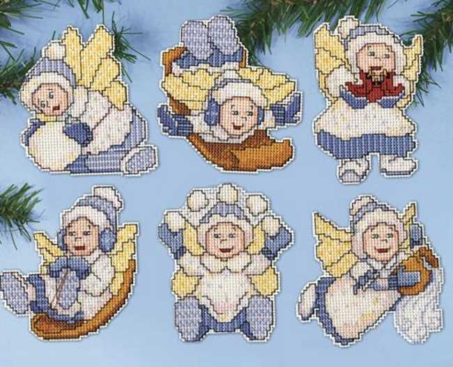 Winter Angel Ornaments Cross Stitch Kit by Design Works