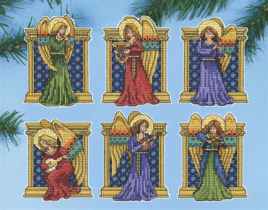 Medieval Angels Christmas Tree Ornaments Cross Stitch Kit by Design Works