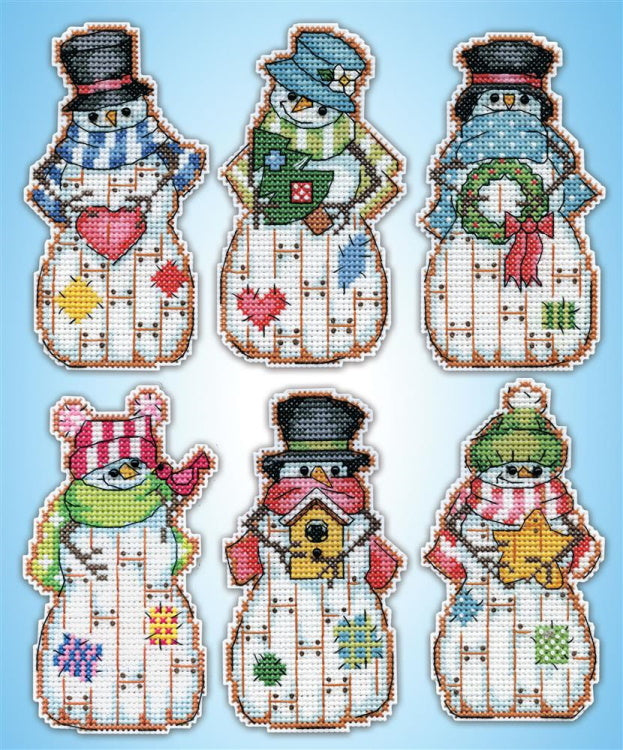 Country Snowmen Ornaments Cross Stitch Kit by Design Works