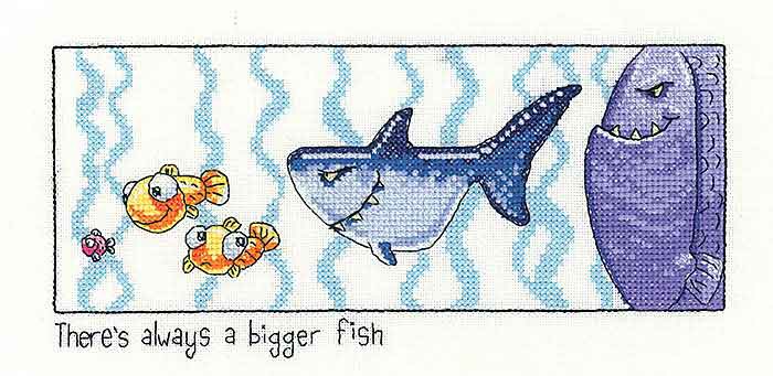 Always a Bigger Fish Cross Stitch Kit by Heritage Crafts