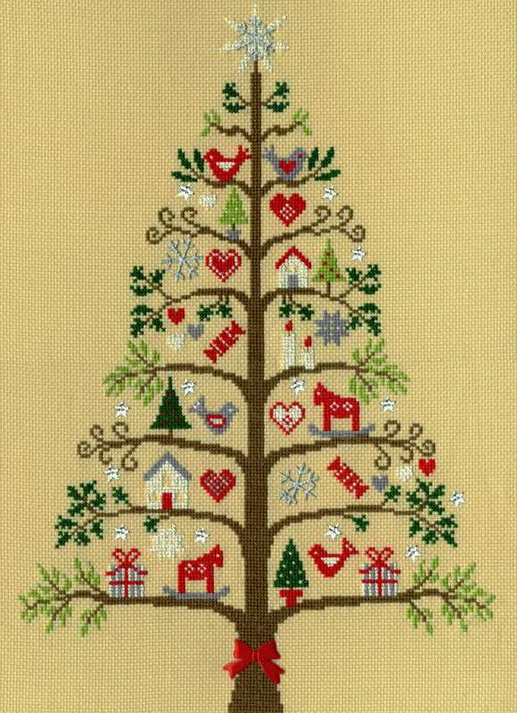 Scandi Tree Cross Stitch Kit By Bothy Threads