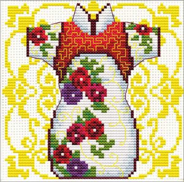 Rose Geisha Printed Cross Stitch Kit by Needleart World