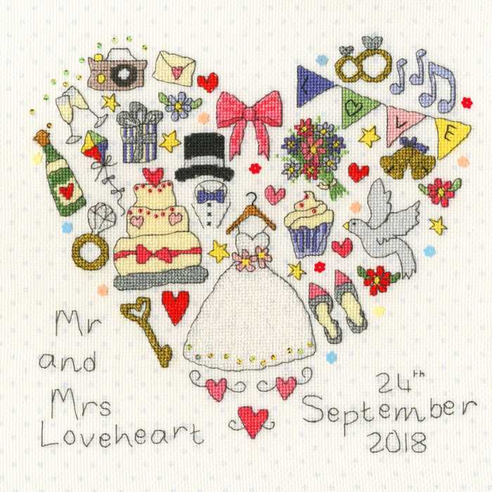 The Big Day Wedding Sampler Cross Stitch Kit By Bothy Threads