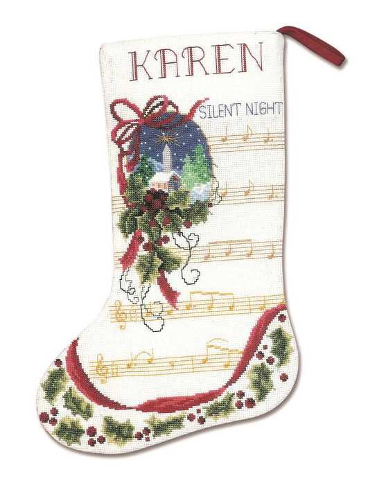 Silent Night Stocking Cross Stitch Kit by Janlynn