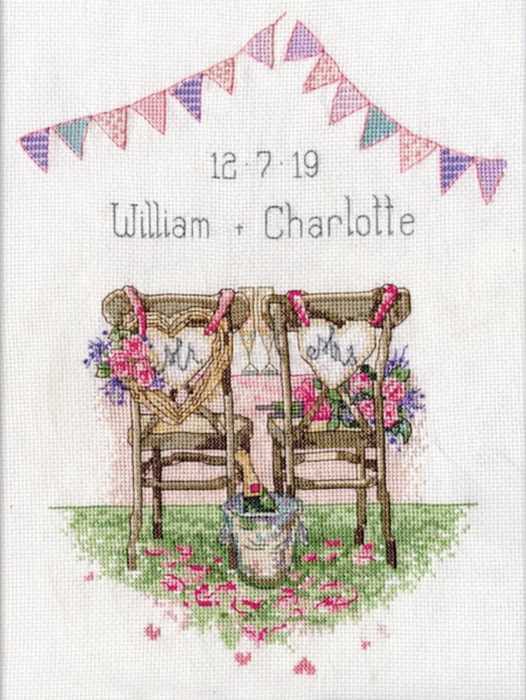 Wedding Chairs Wedding Sampler Cross Stitch Kit by Design Works