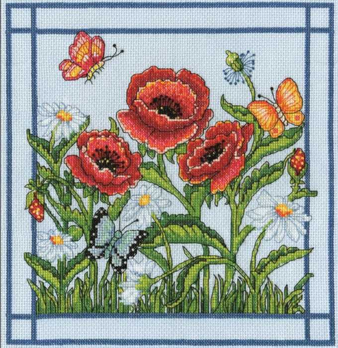 Poppies Cross Stitch Kit by Design Works