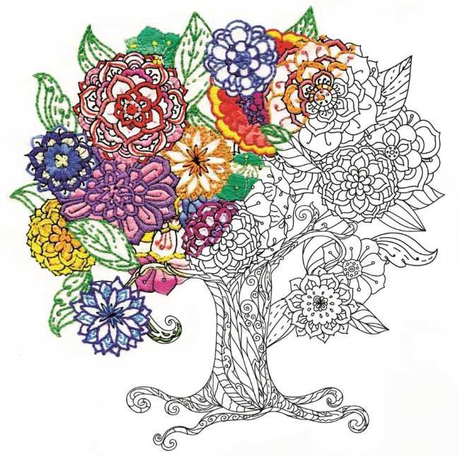 Tree Zenbroidery by Design Works