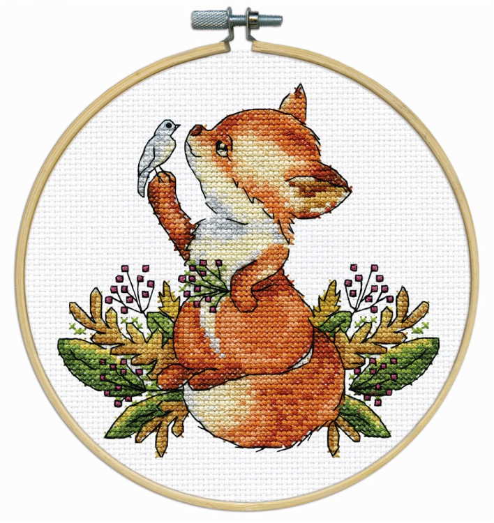 Fox with Hoop Cross Stitch Kit by Design Works