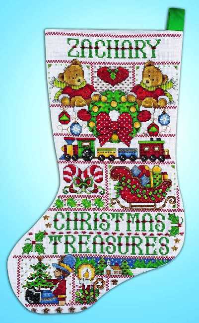 Design Works™ Christmas Treasure Counted Cross Stitch Stocking Kit