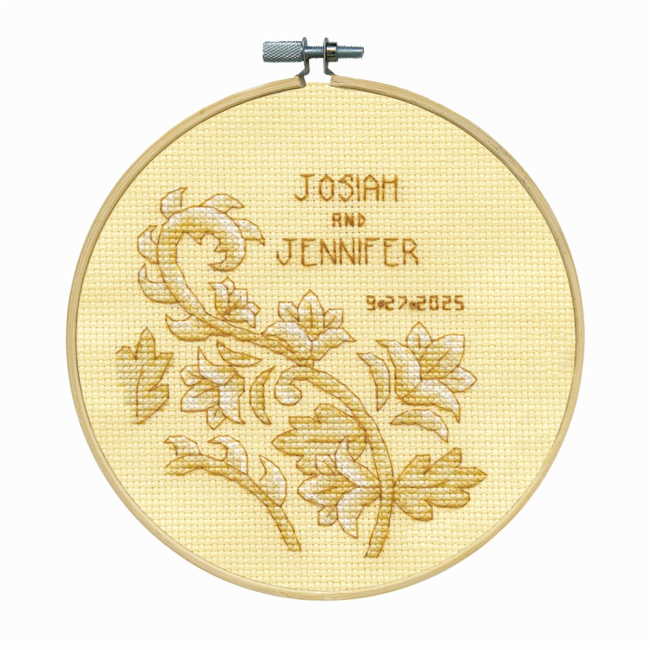 Wedding Sampler with Hoop Cross Stitch Kit by Design Works