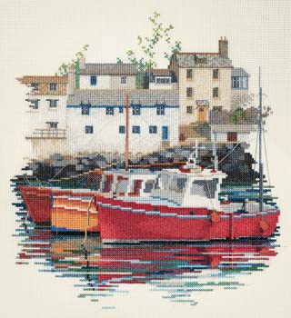 Fishing Village Cross Stitch Kit by Derwentwater Designs